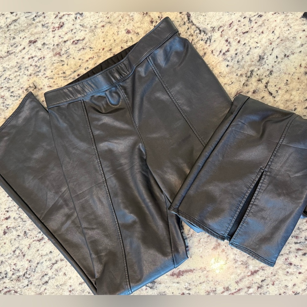 Abercrombie Kids Faux Leather Black Pants - Picture 4 of 5
